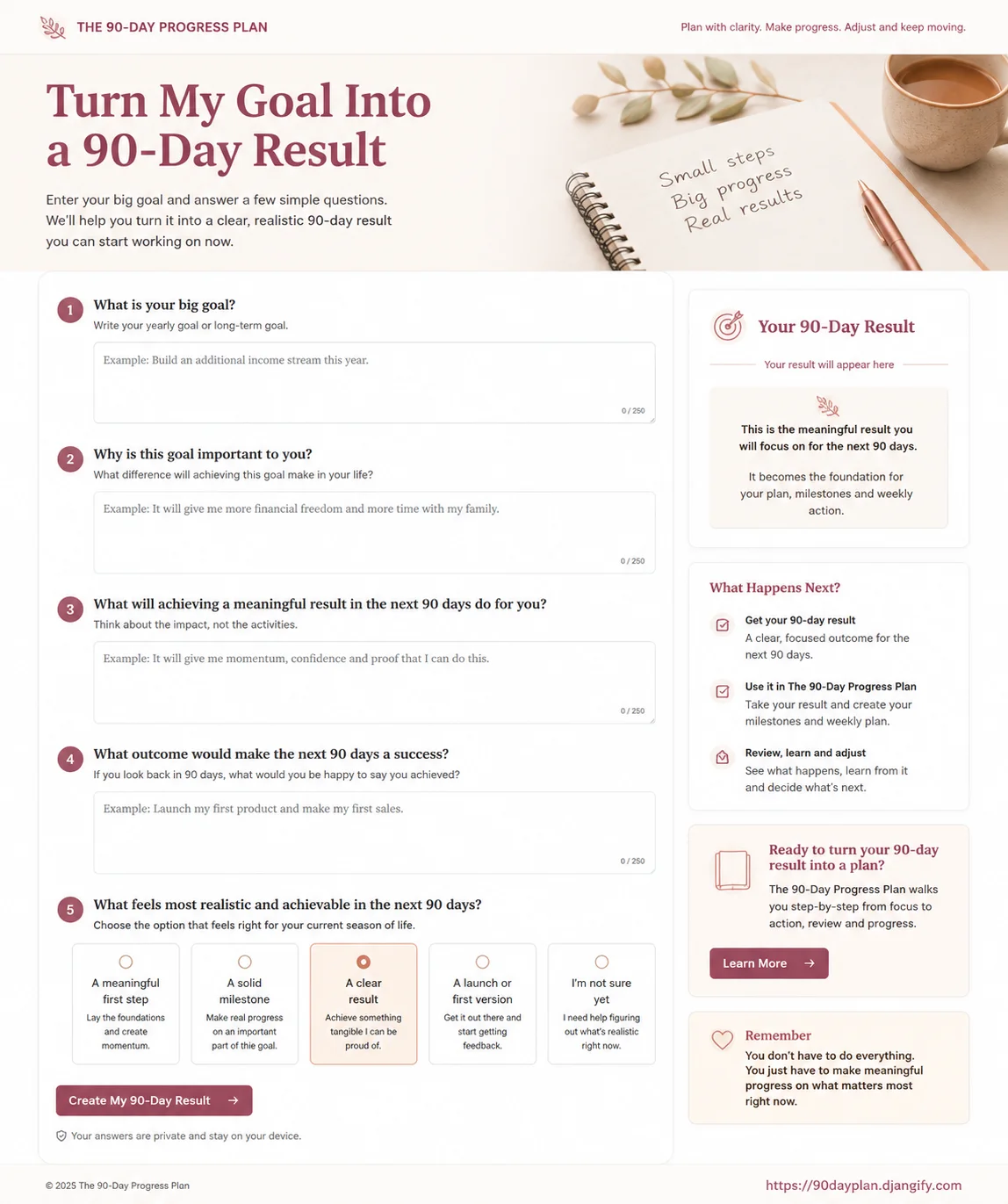 90-Day Results Planner